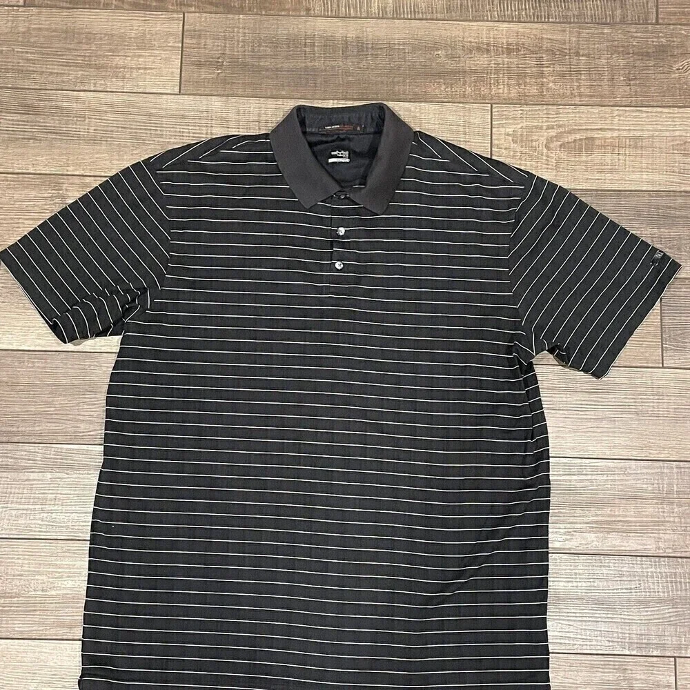 Nike Men's Dri Fit Tiger Woods Collection Black Short Sleeve Golf Polo Size XL